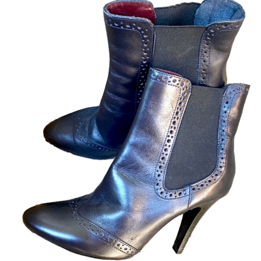 FLORAN’S - High heels leather Booties - Made in Italy